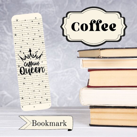 Caffeine Queen Bookmark, Book Page, Book Accessories, Bookmarks - Picture 1 of 2